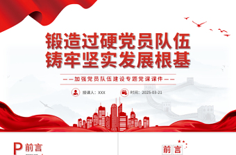 锻造过硬党员队伍铸牢坚实发展根基PPT党员队伍建设专题党课