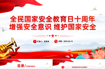 全民国家安全教育日十周年PPT增强安全意识维护国家安全课件下载