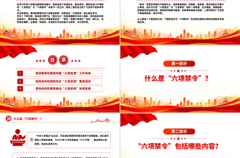 什么是中央六项禁令PPT精美简洁党的作风建设课件