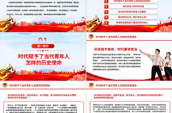 2025新时代的青年PPT红色大气争做堪当民族复兴重任时代新人五四青年节课件