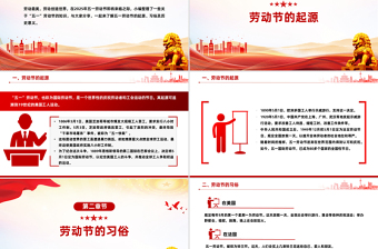 五一劳动节知识PPT大气简洁劳动最光荣主题班会课件