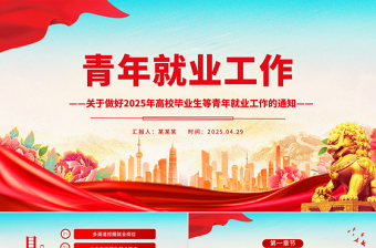 关于做好2025年高校毕业生等青年就业工作的通知PPT课件