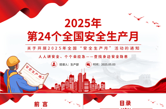 精美简洁2025年全国安全生产月人人讲安全个个会应急查找身边安全隐患PPT课件