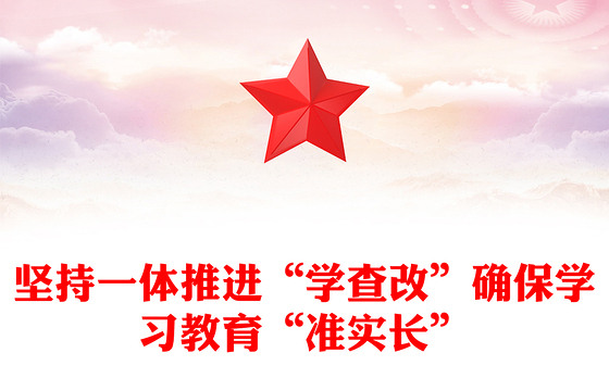 精美简洁坚持一体推进“学查改”确保学习教育“准实长”PPT主题教育党(讲稿)