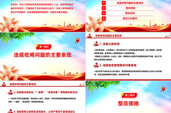 党政风关于违规吃喝问题的整改措施PPT全面从严治党课件