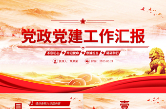 精美实用2025党政党建工作汇报PPT模板下载