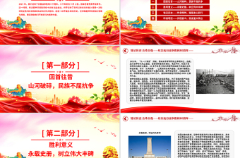 2025纪念抗日战争胜利80周年PPT铭记历史吾辈自强微党课