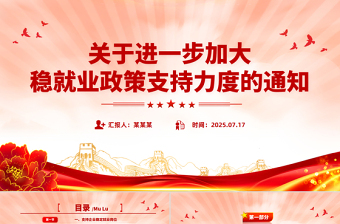 进一步加大稳就业政策支持力度的通知PPT模板