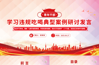 党政风青年干部学习违规吃喝典型案例研讨发言PPT课件