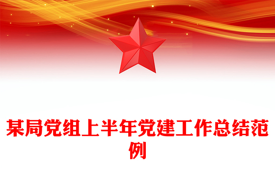 精美简洁某局党组上半年党建工作总结PPT模板(讲稿)