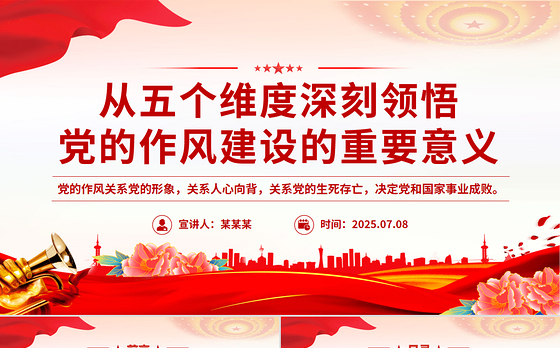 精品党课从五个维度深刻领悟党的作风建设的重要意义PPT下载