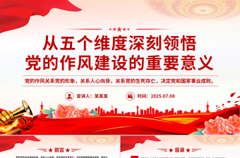 精品党课从五个维度深刻领悟党的作风建设的重要意义PPT下载