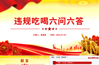 2025违规吃喝六问六答PPT党纪党课