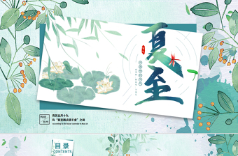 夏至PPT国风中国传统二十四节气课件下载