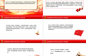 简洁风抗战胜利80周年纪念活动十项安排PPT课件