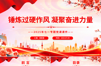 2025锤炼过硬作风凝聚奋进力量PPT七一专题党课下载