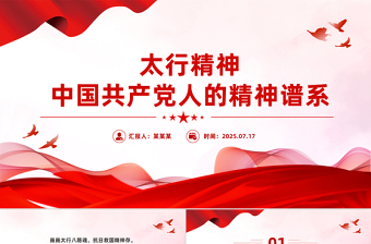 党政风太行精神PPT中国共产党人的精神谱系微党课
