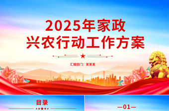 精美简洁《2025年家政兴农行动工作方案》PPT课件下载