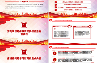 精美风2025年第一季度专题党课树牢纪律意识强化责任担当PPT下载