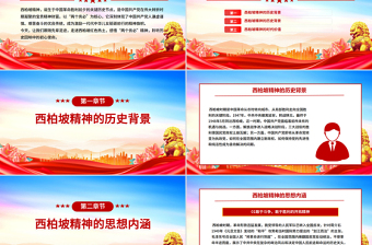 红色简洁大力弘扬西柏坡精神赓续党的优良作风PPT党课