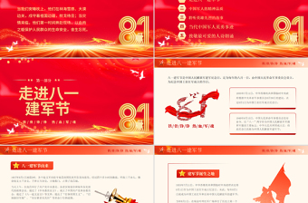 庆祝建军98周年PPT致敬最可爱的人八一建军节课件下载