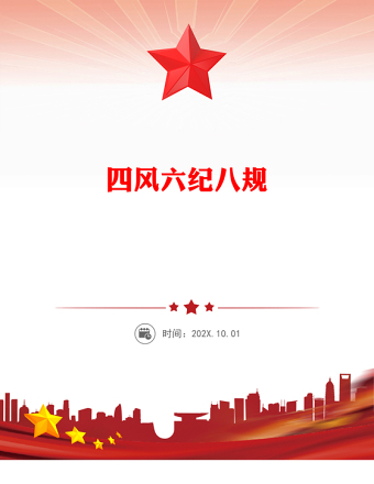2025四风六纪八规PPT简洁风党的作风建设党课课件(讲稿)