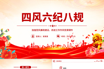 四风六纪八规PPT加强党风廉政建设改进工作作风党课