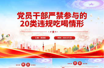 一文读懂党员干部严禁参与的20类违规吃喝情形PPT课件