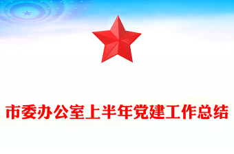 精品市委办公室上半年党建工作总结PPT模板下载(讲稿)