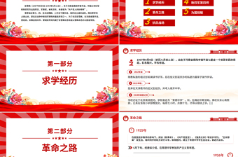 红色简洁共产党人好榜样彭雪枫PPT课件下载