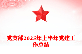 精美大气党支部2025年上半年党建工作总结PPT模板下载(讲稿)