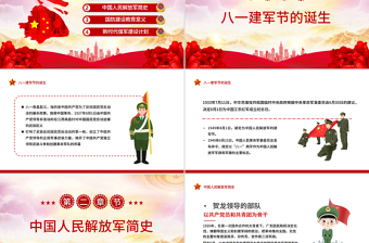 八一建军节PPT红色精美2025热烈庆祝中国人民解放军建军98周年党课下载