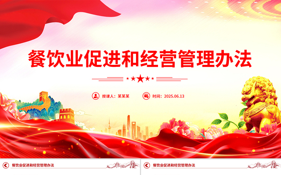 2025《餐饮业促进和经营管理办法》PPT课件下载