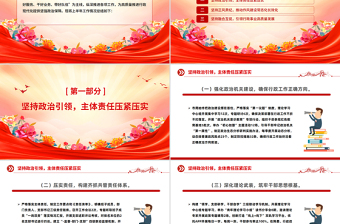 优质上半年全面从严治党责任落实情况报告总结PPT模板