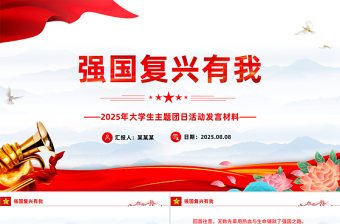 2025强国复兴有我PPT大学生主题团日课件下载