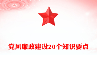 大气简洁党风廉政建设20个知识要点PPT课件(讲稿)