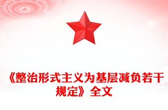 红色精美《整治形式主义为基层减负若干规定》 PPT课件下载(讲稿)