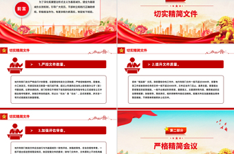 红色精美《整治形式主义为基层减负若干规定》 PPT课件下载