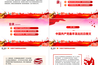 简洁大气中国共产党领导下的东北抗日斗争PPT党课课件