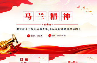 重温马兰精神PPT中国精神系列党课课件