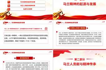 重温马兰精神PPT中国精神系列党课课件