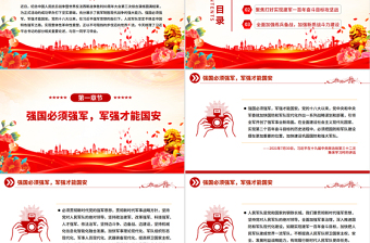 红色大气人民军队是党和国家的钢铁长城PPT总书记的部分相关重要论述课件下载