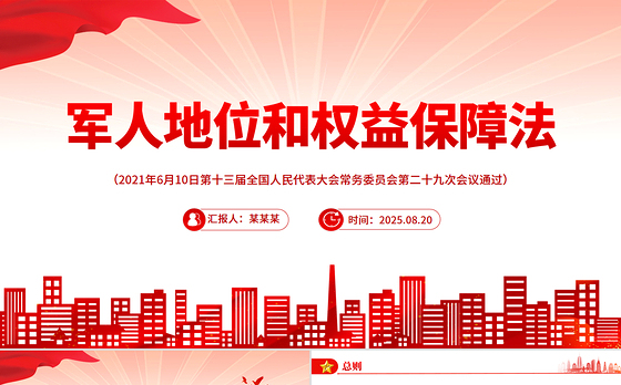 简洁风《军人地位和权益保障法》PPT课件下载