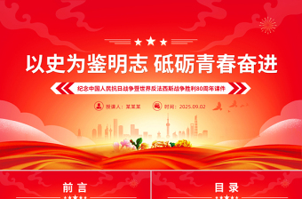 抗战胜利80周年青年党课PPT以史为鉴明志砥砺青春奋进课件