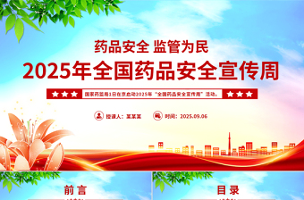 全国药品安全宣传周PPT药品安全监管为民主题课件下载