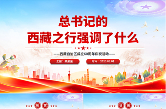 红色精美总书记的西藏之行强调了什么PPT课件