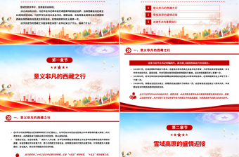 红色精美总书记的西藏之行强调了什么PPT课件