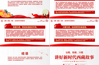 简洁风治藏稳藏兴藏PPT讲好新时代西藏故事微党课