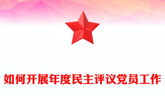 简洁风如何开展年度民主评议党员工作PPT课件(讲稿)