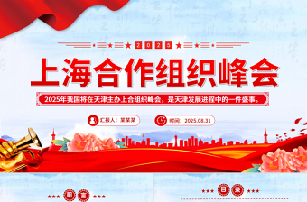 简洁风2025年上海合作组织峰会PPT模板